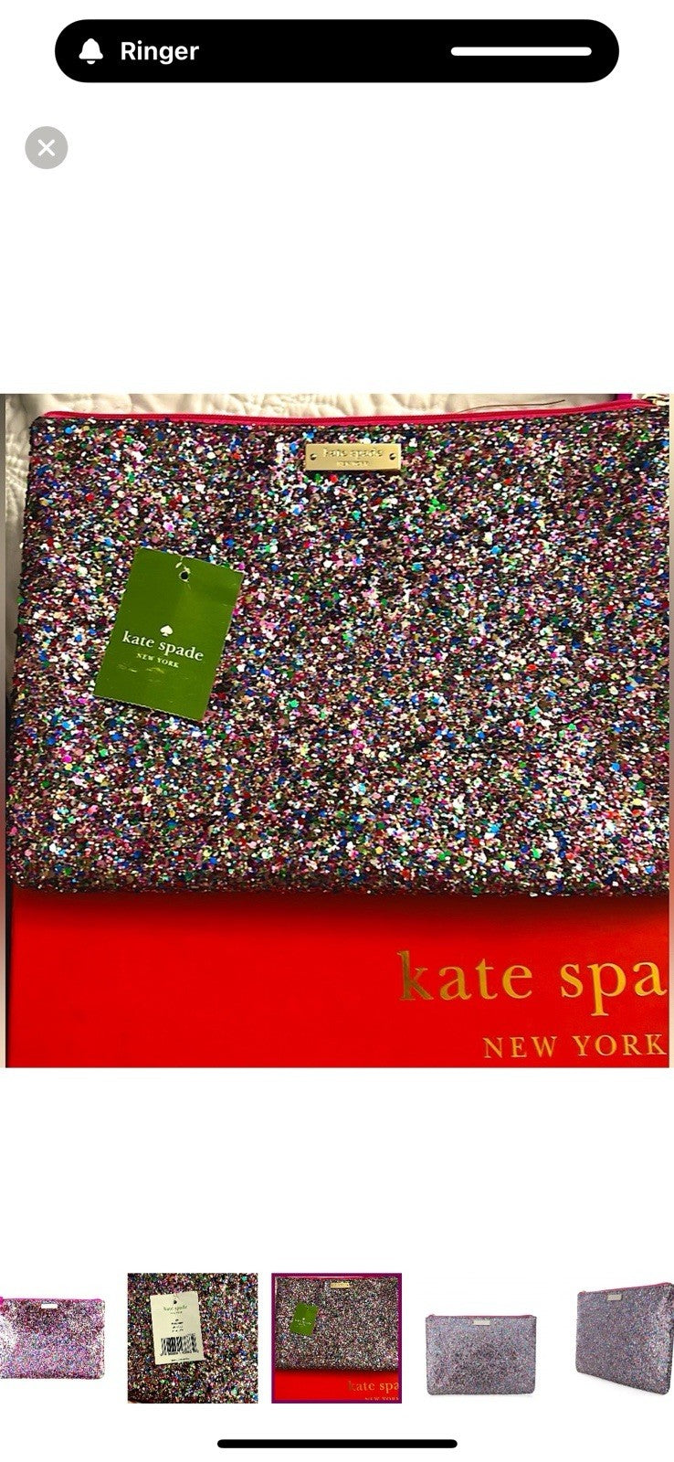 Kate Spade New York GIA GLITTERBALL CLUTCH, NEW IN BOX