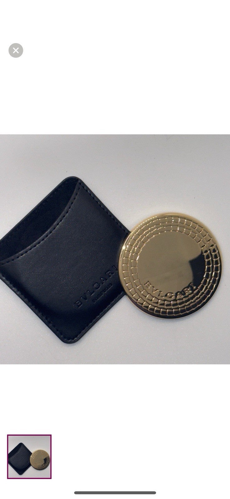 BVLGARI Le Gemme Kobra Gold Pocket Purse Mirror in Case