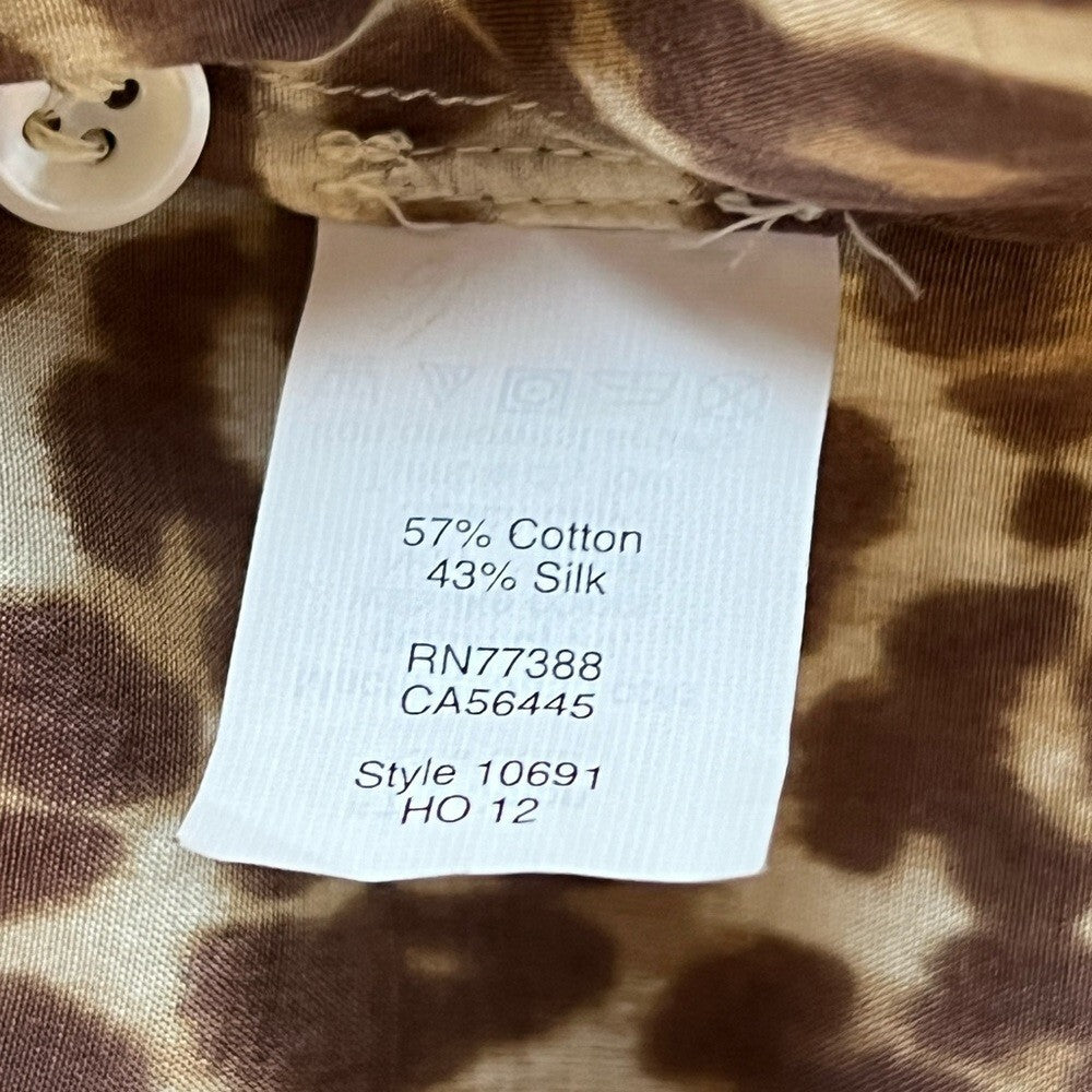 J. Crew Animal Print Blouse, 0/XS EUC