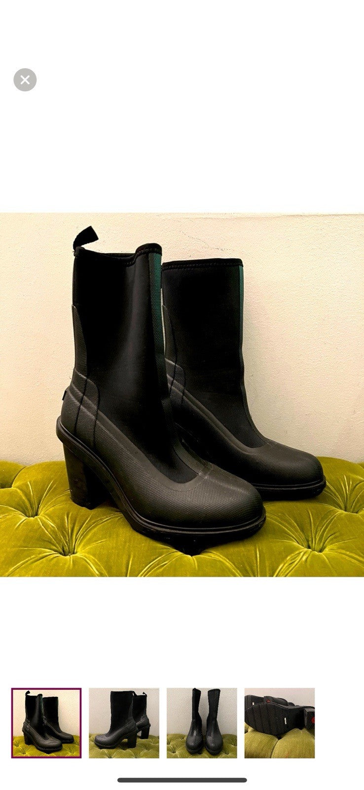 Hunter Boots RARE heeled Neoprene Boot, 8 ½