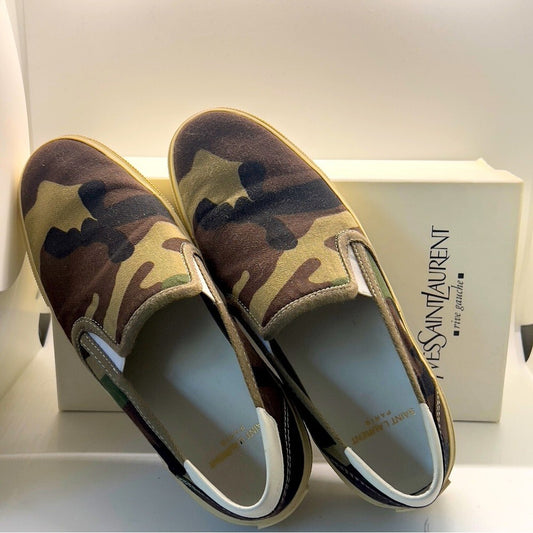 SAINT LAURENT Camo Sneakers, 38.5 NWOT