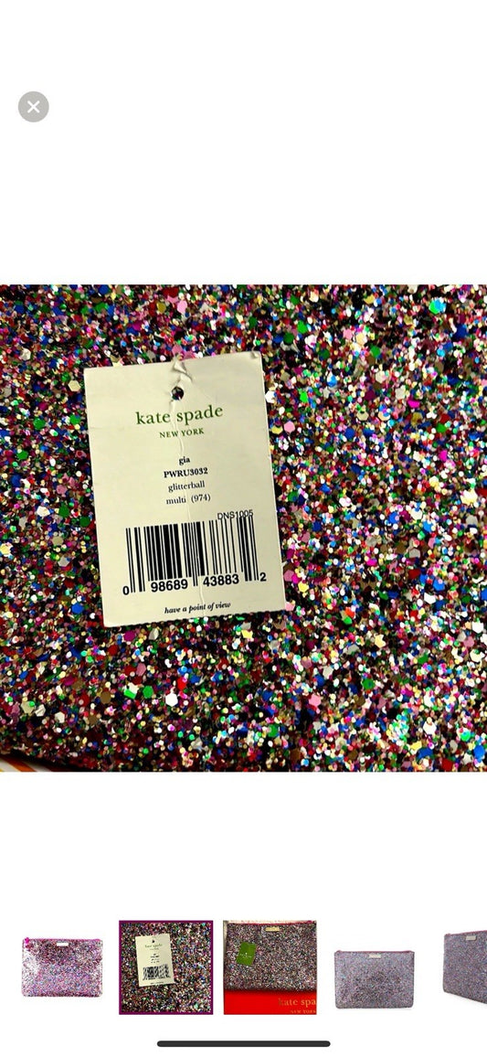 Kate Spade New York GIA GLITTERBALL CLUTCH, NEW IN BOX