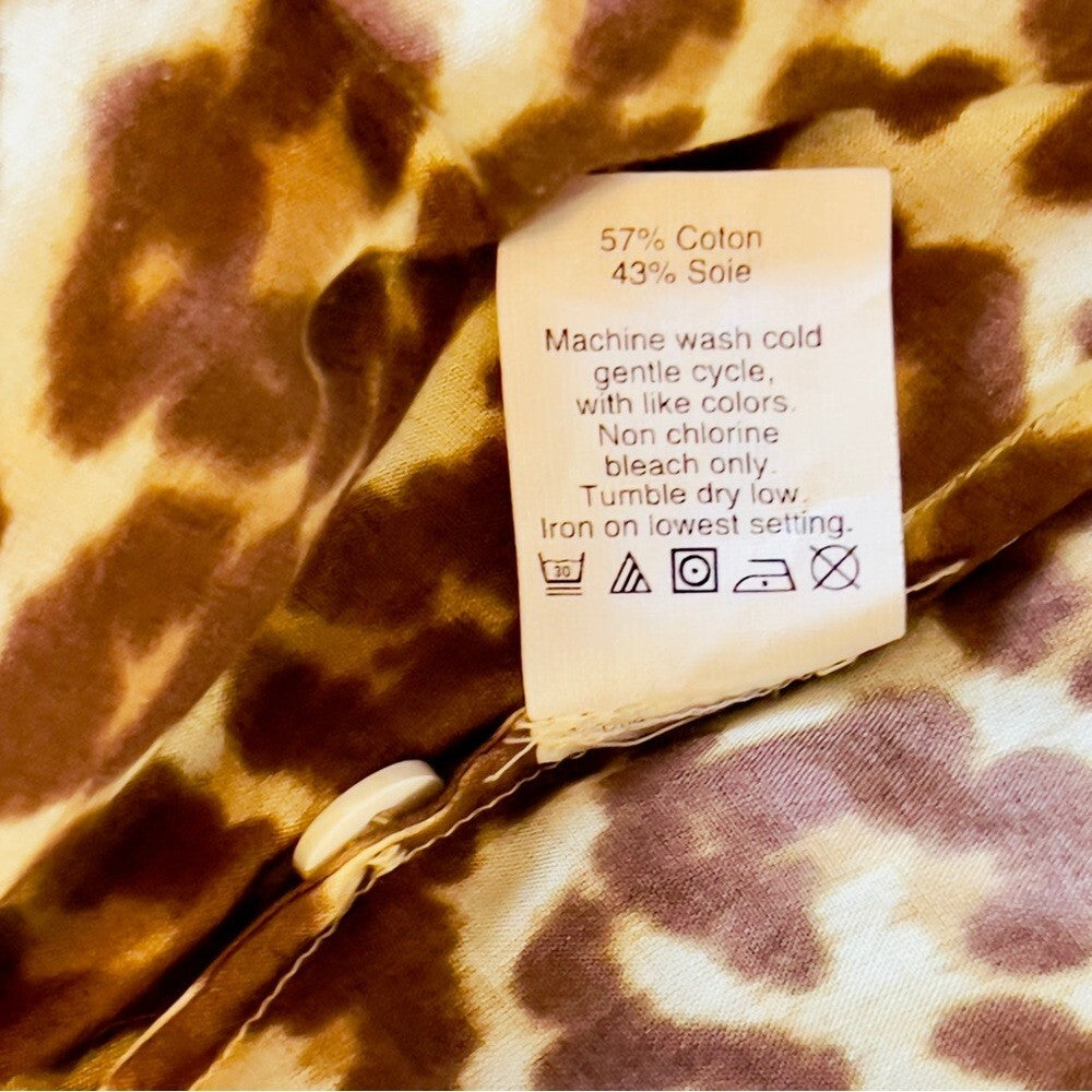 J. Crew Animal Print Blouse, 0/XS EUC