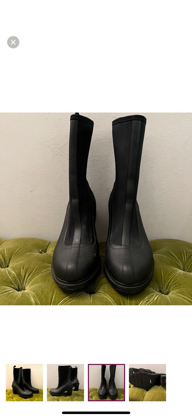 Hunter Boots RARE heeled Neoprene Boot, 8 ½