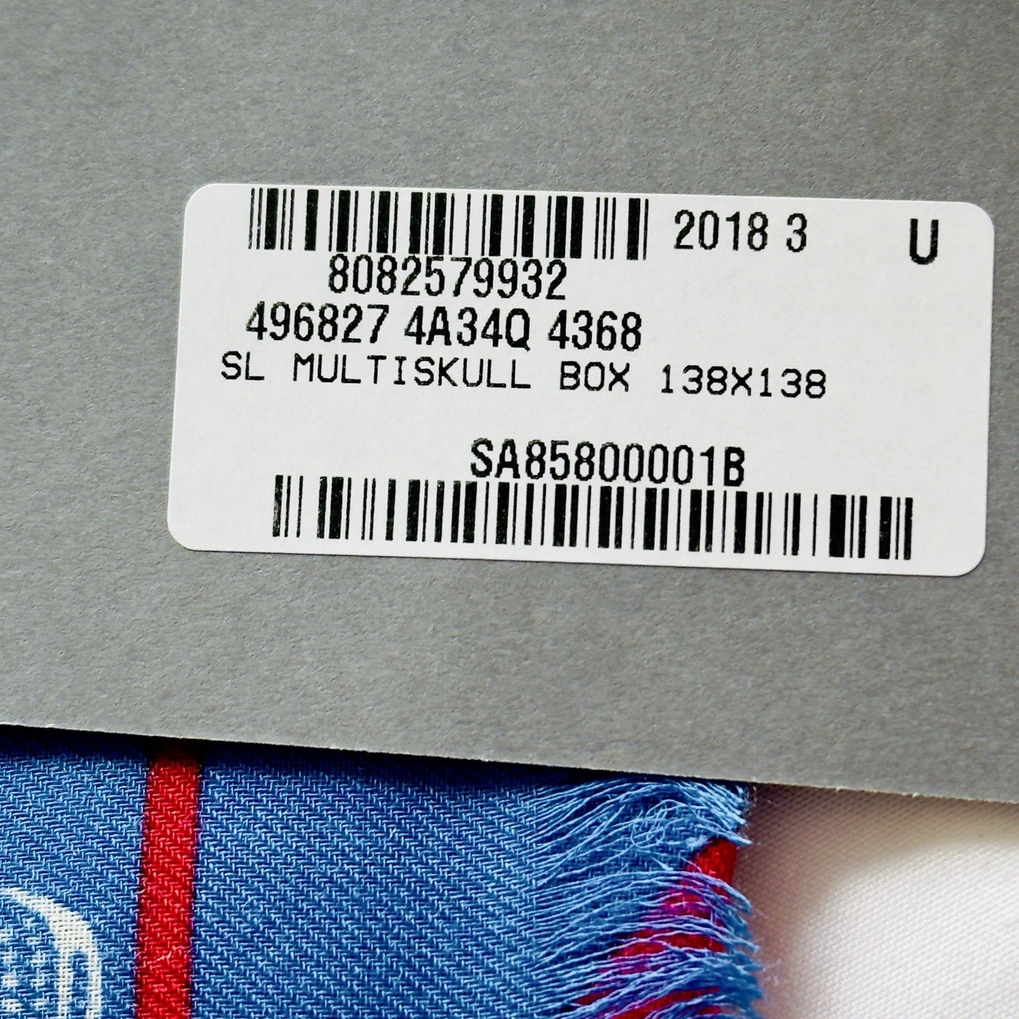 Alexander McQueen Red White And Blue Skull Scarf