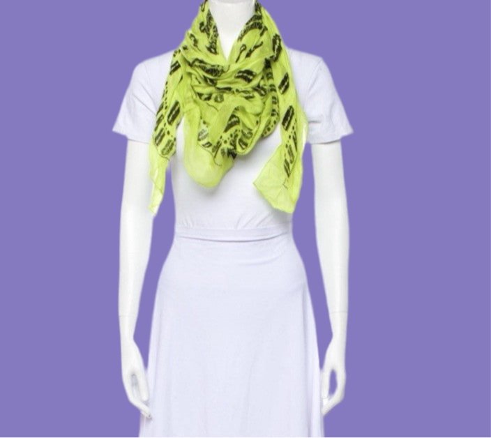 Alexander Mqueen Razor blade Scarf In Chartreuse