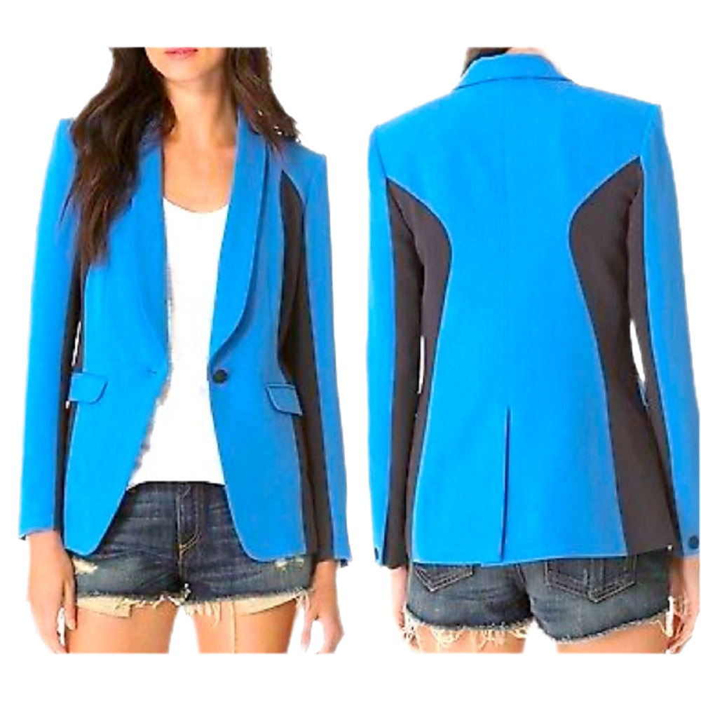 Rag & Bone Colorblock Crepe Blazer Silk Cotton Lining, 4