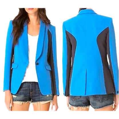 Rag & Bone Colorblock Crepe Blazer Silk Cotton Lining, 4