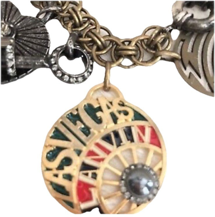 NEW IN BOX LANVIN PARIS Charm Bracelet, LAS VEGAS PARIS NYC MILANO
