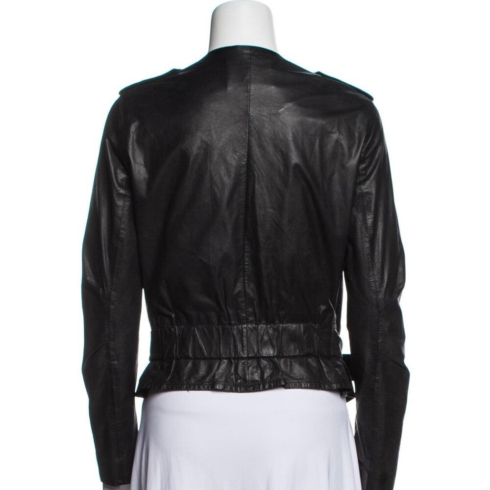 3.1 Phillip Lim Leather BikerJacket, black, 0