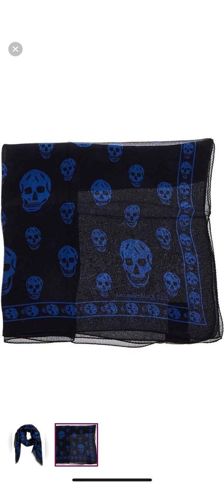 Alexander McQueen classic silk skull scarf in black modal and skull motif.   