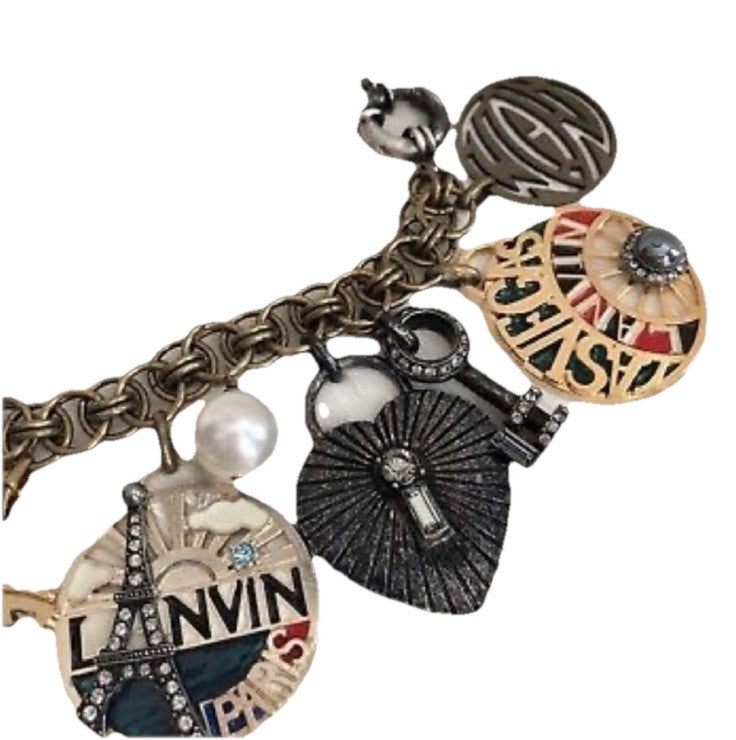 NEW IN BOX LANVIN PARIS Charm Bracelet, LAS VEGAS PARIS NYC MILANO