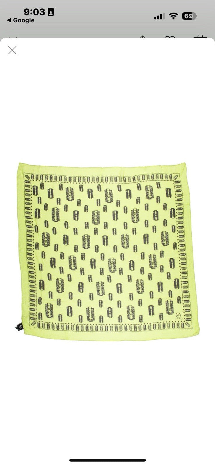 Alexander Mqueen Razor blade Scarf In Chartreuse