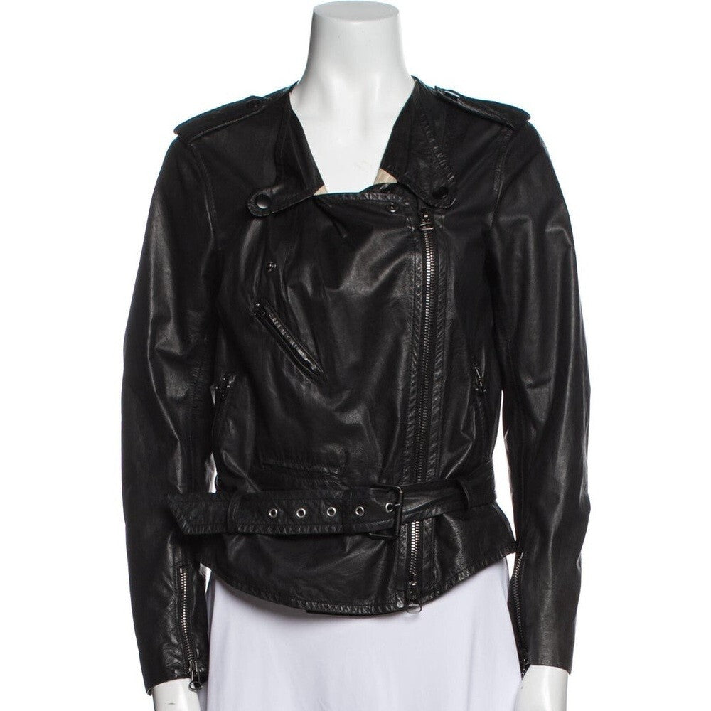 3.1 Phillip Lim Leather BikerJacket, black, 0