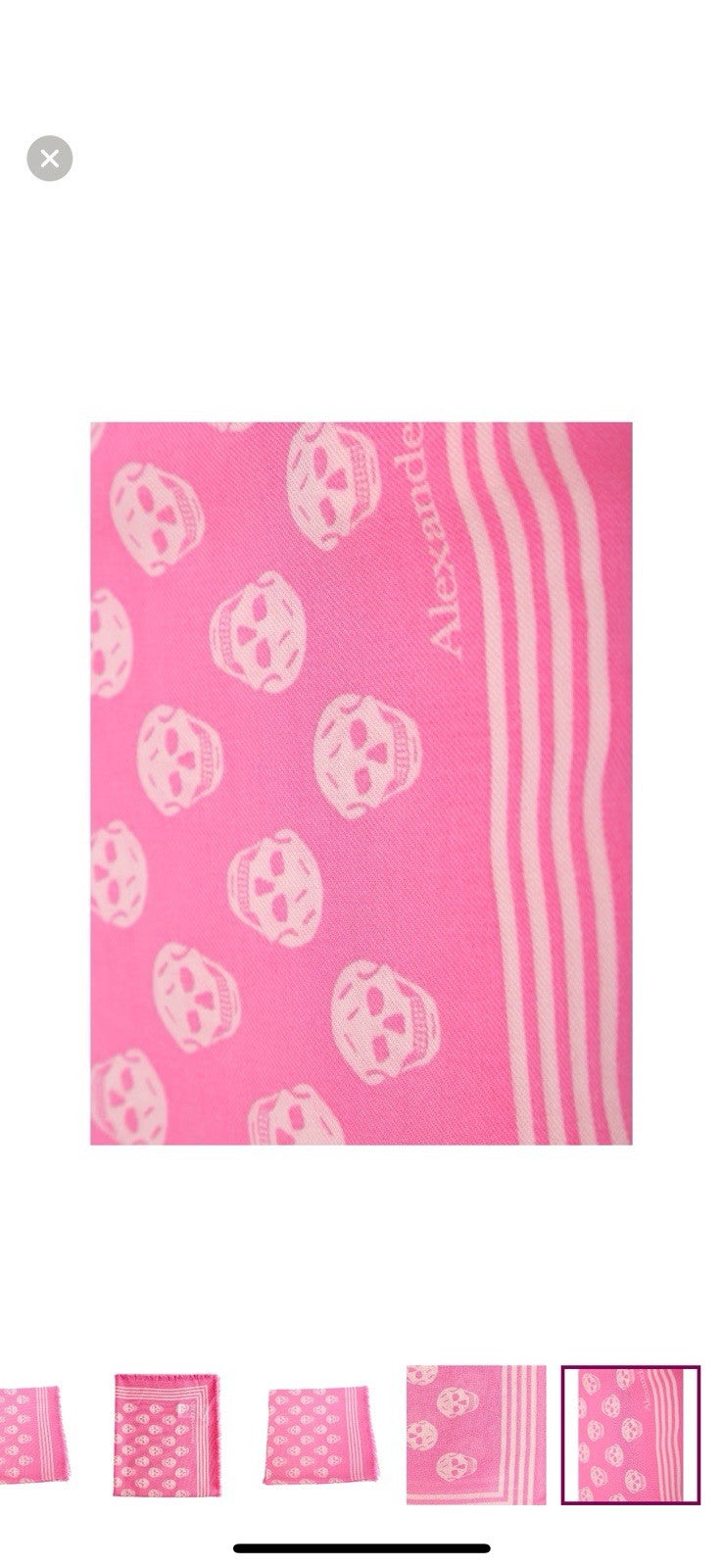 Alexander McQueen Pink Skull Scarf 