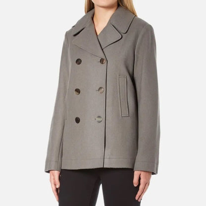 Helmet Lang Cropped Peacoat, Flint, XS,