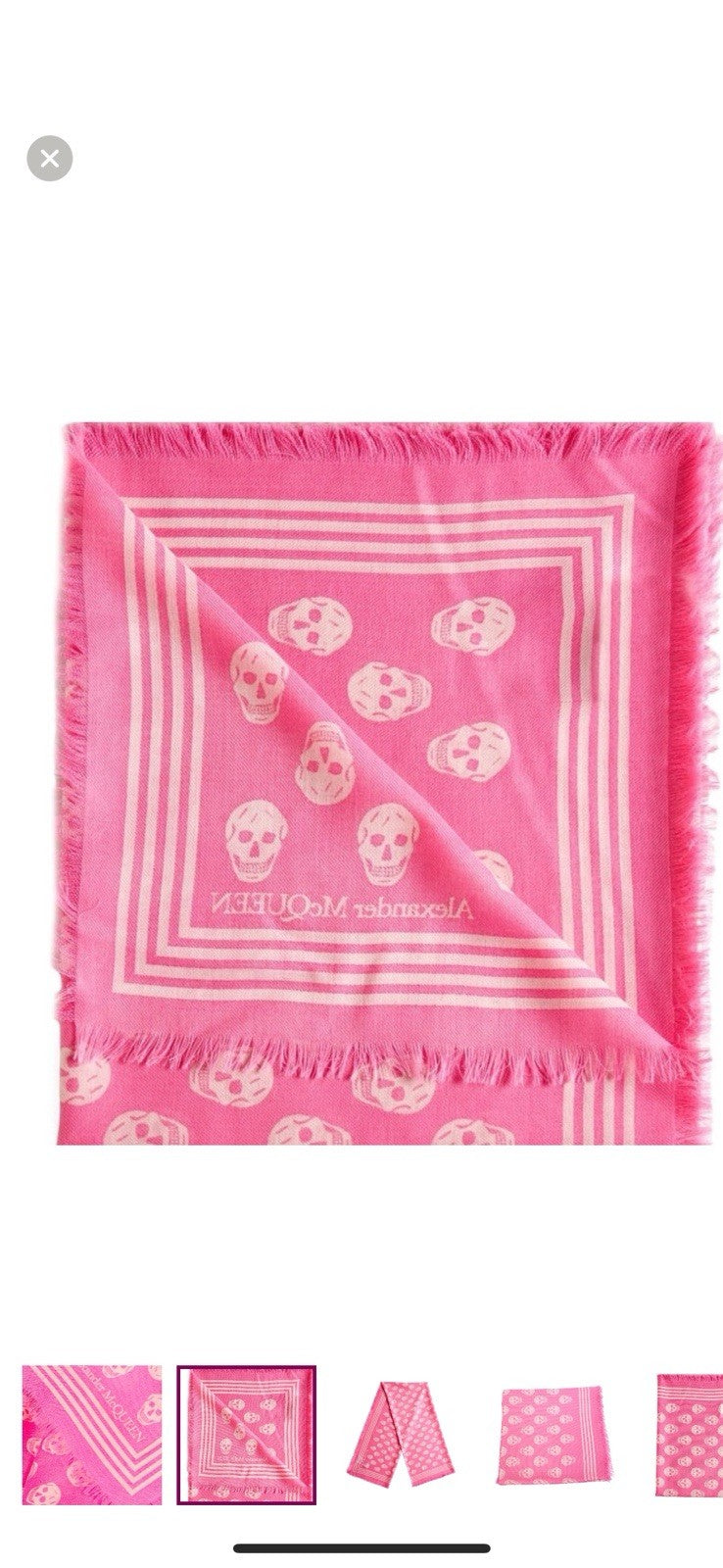 Alexander McQueen Pink Skull Scarf 