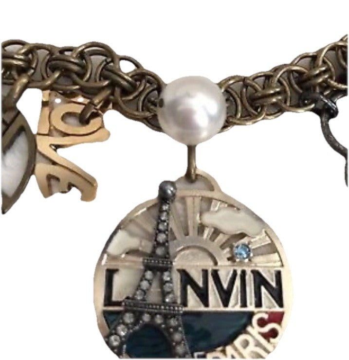NEW IN BOX LANVIN PARIS Charm Bracelet, LAS VEGAS PARIS NYC MILANO