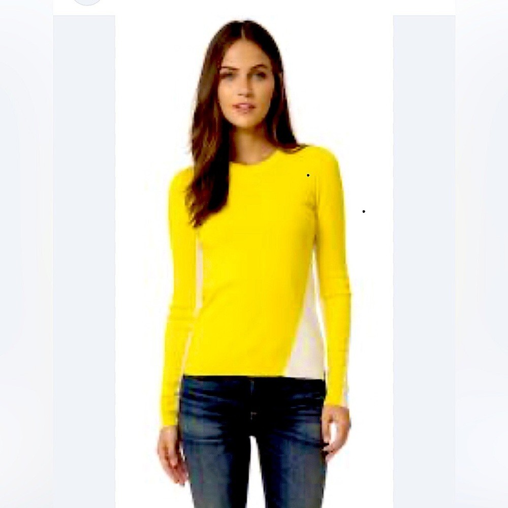 Rag & Bone Yellow White Merino Wool Sweater, S/P