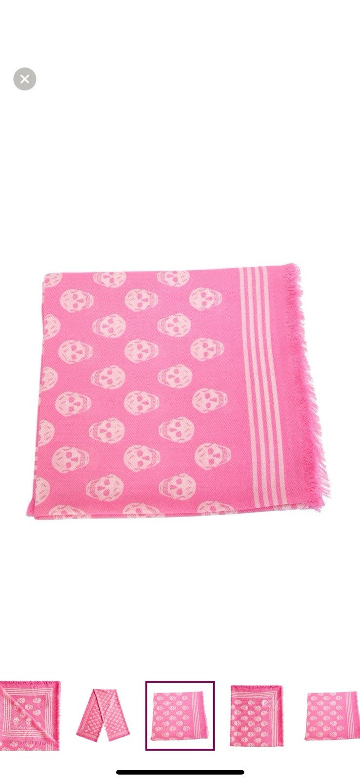 Alexander McQueen Pink Skull Scarf 