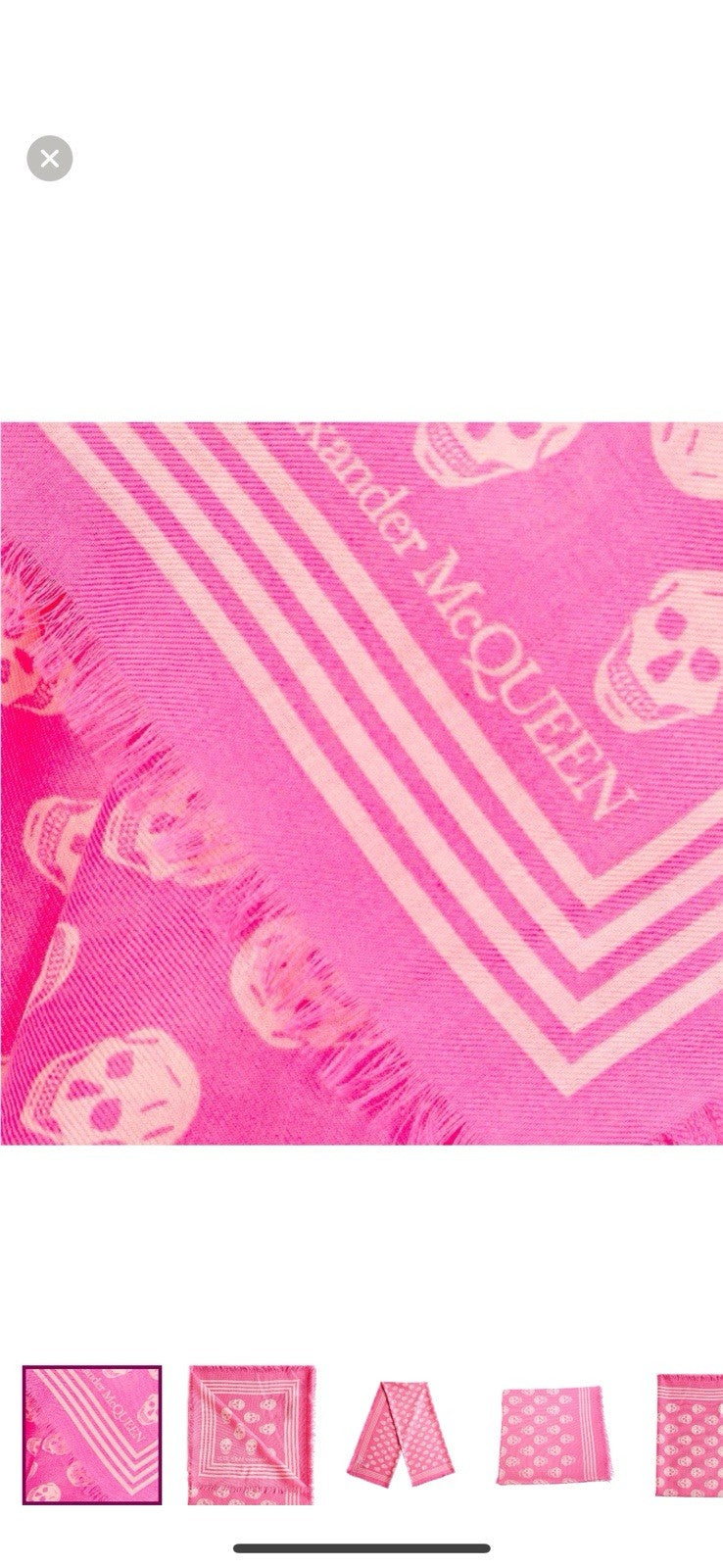 Alexander McQueen Pink Skull Scarf 
