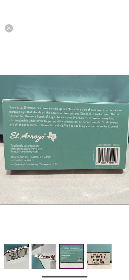 El Arroyo’s Matchbook “I Lost My Weed In A Series Of Small Fires”