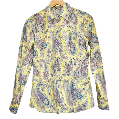 ETRO Yellow Paisley Blouse, 42 vintage