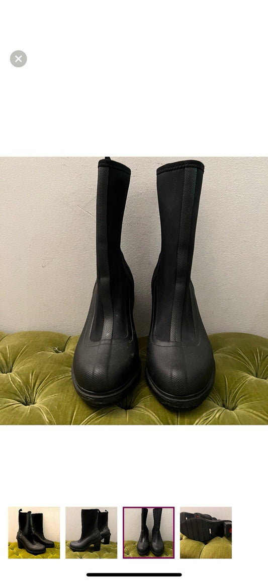Hunter Boots RARE heeled Neoprene Boot, 8 ½ 