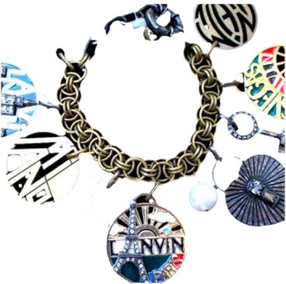 NEW IN BOX LANVIN PARIS Charm Bracelet, LAS VEGAS PARIS NYC MILANO