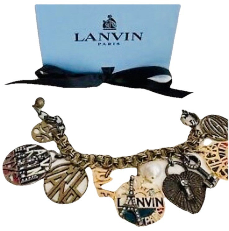 NEW IN BOX LANVIN PARIS Charm Bracelet, LAS VEGAS PARIS NYC MILANO