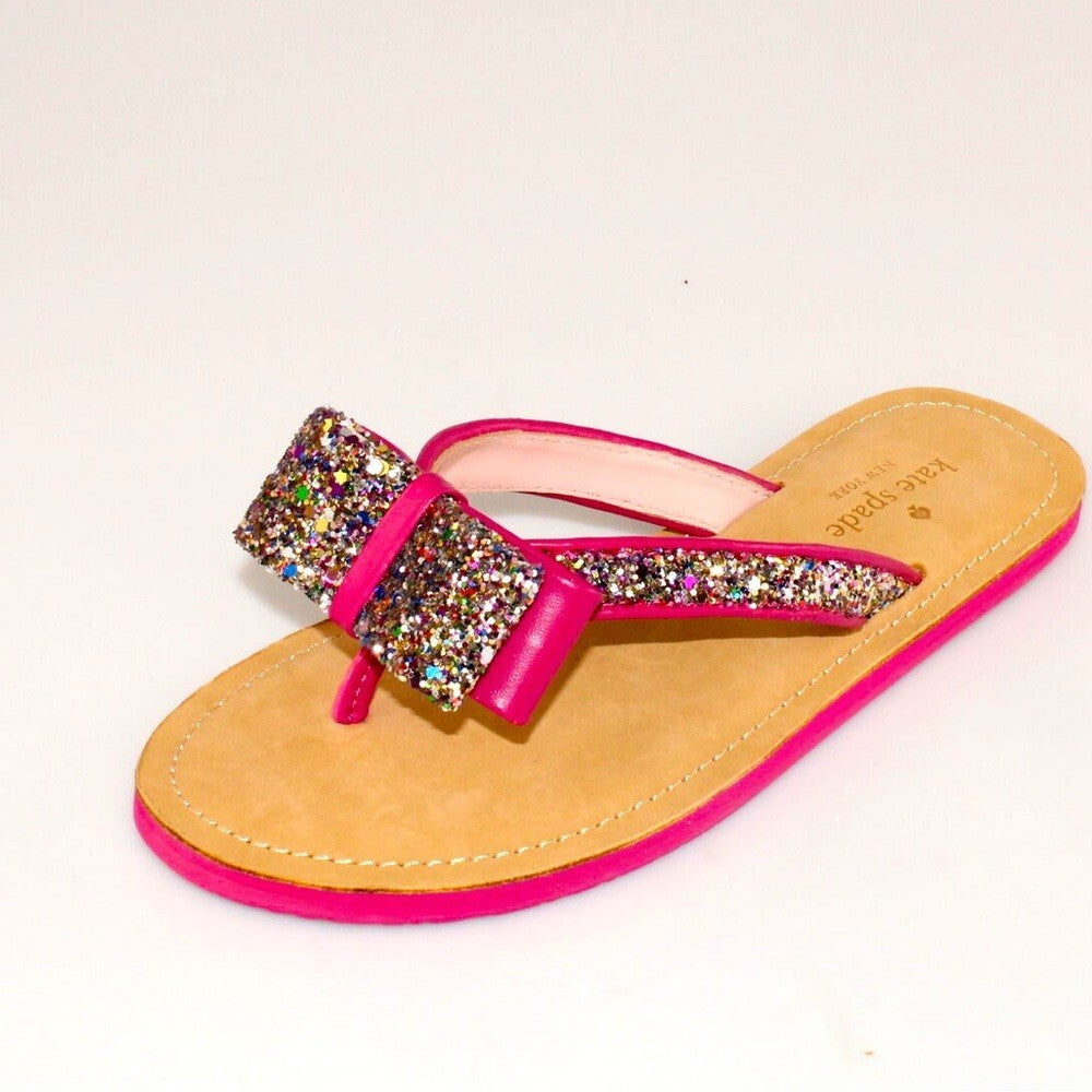 KATE SPADE MULTI GLITTERBALL Pink “Napa Icarda” Sandals, 8 NWOT