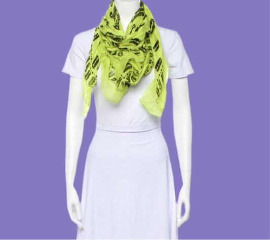 Alexander Mqueen Razor blade Scarf In Chartreuse