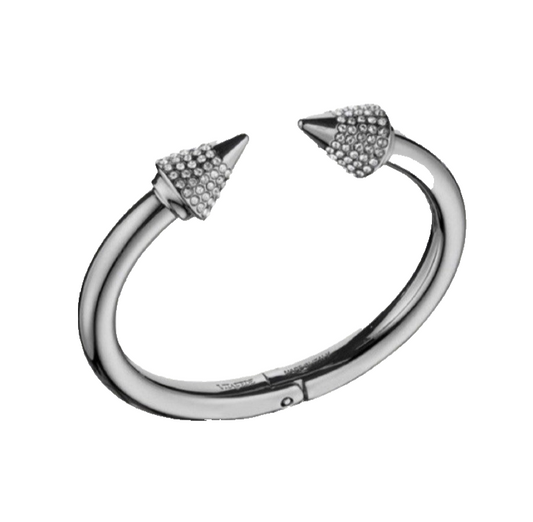 Vita Fede, Stamped Silver Titan crystal Bracelet with Crystal