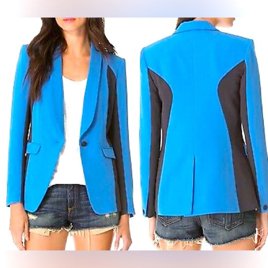Rag & Bone Colorblock Crepe Blazer Silk Cotton Lining,4